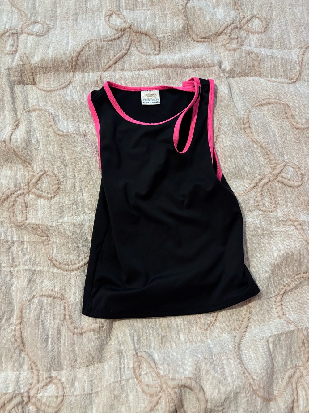Women’s Black Tank Top with Pink Trim Tiger Friday